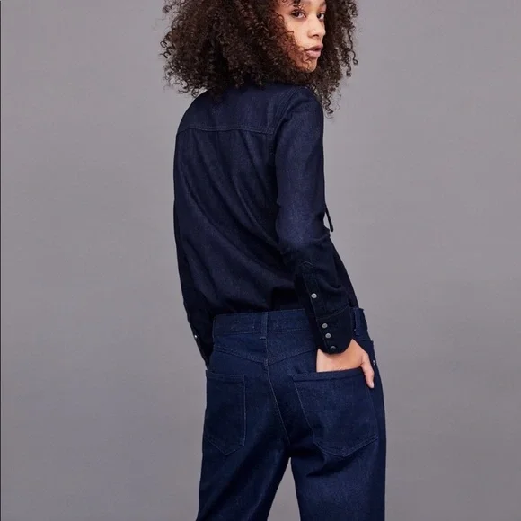 ZARA Heritage Straight Sunset Blue Denim Jeans 2 - Picture 4 of 14